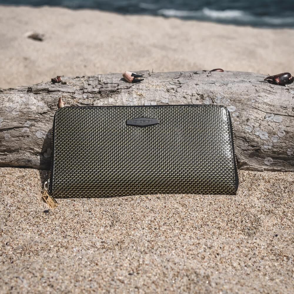 TE - Accordion Zip Around RFID Wallet for Women (Gold) - COLDFIRE