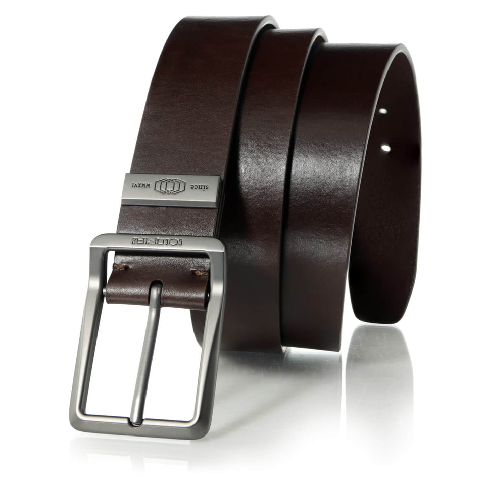 COLDFIRE Casual Men's Leather Belt | Heavy Duty EDC Belt | Brown - COLDFIRE