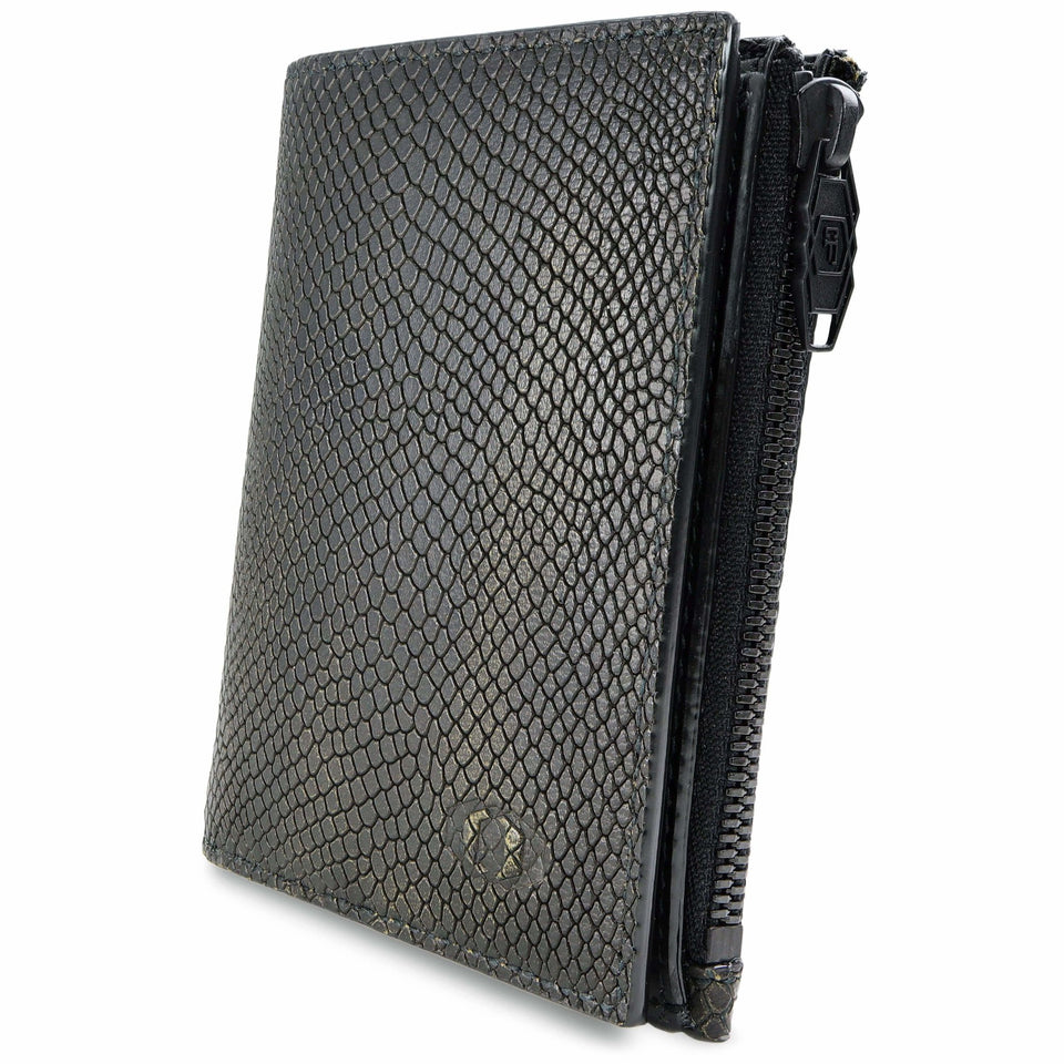 SNAKE EYE - Bifold Zip Wallet with Coin Pocket - COLDFIRE