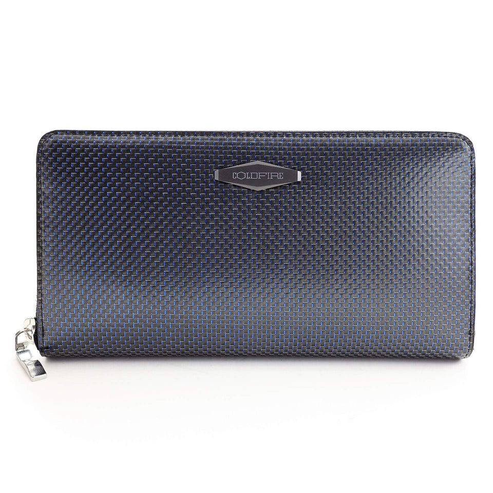 TE - Accordion Zip Around RFID Wallet for Women (Blue) - COLDFIRE