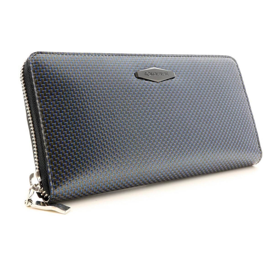 TE - Accordion Zip Around RFID Wallet for Women (Blue) - COLDFIRE