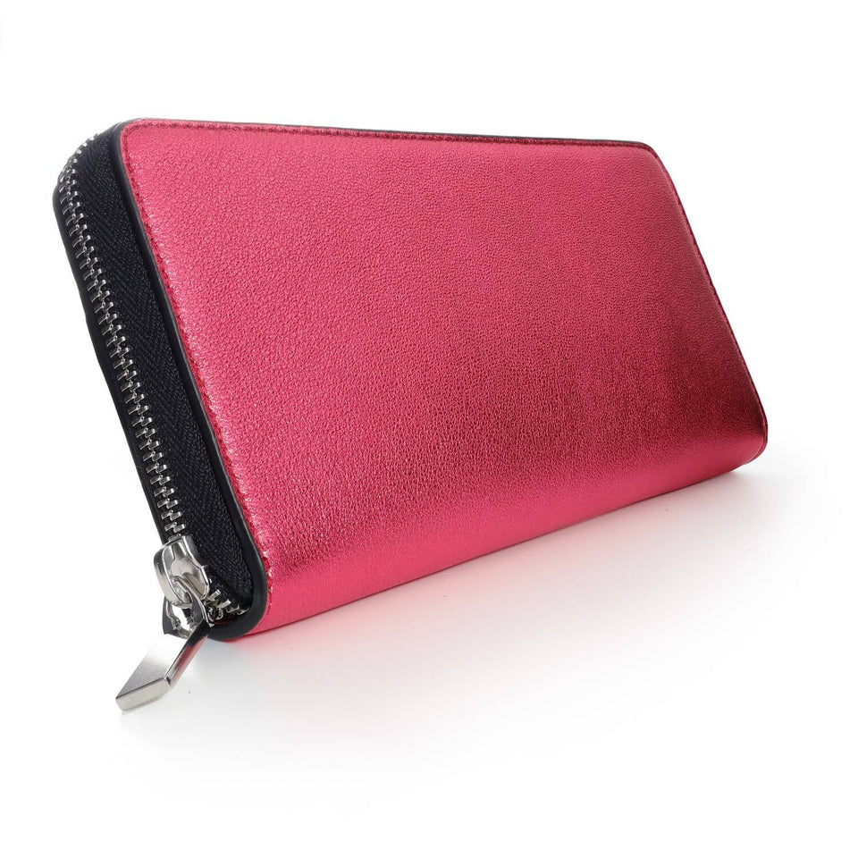 Women's Leather Zip Around Clutch Wallet - Cyclamen - Color Vibes - COLDFIRE